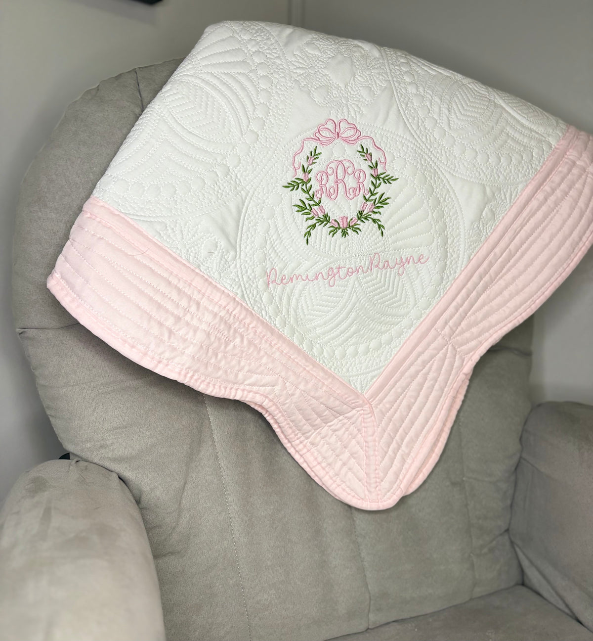 Baby Girl Heirloom Blanket PINK