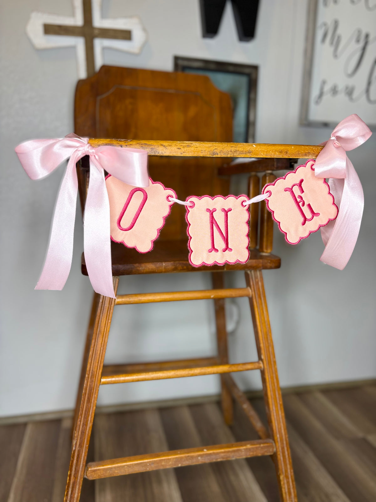 Pink 1st Birthday Highchair Banner