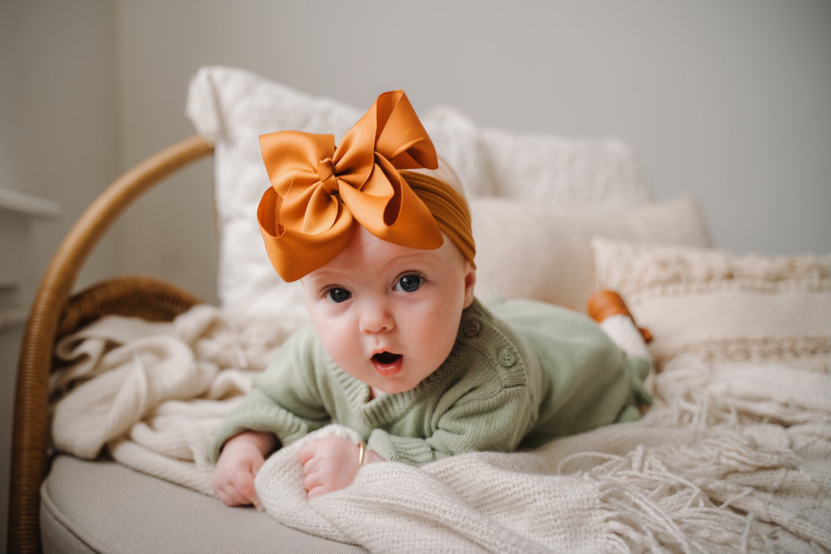 Sage Knit Pumpkin Monogram Bubble