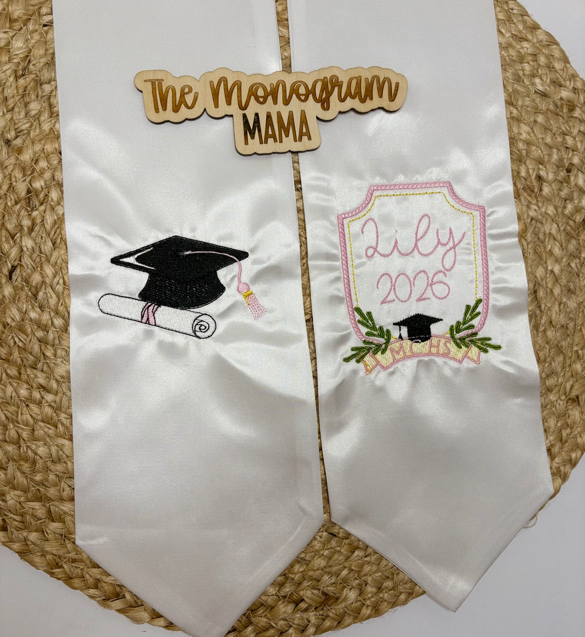 Custom Embroidered Graduation Stole